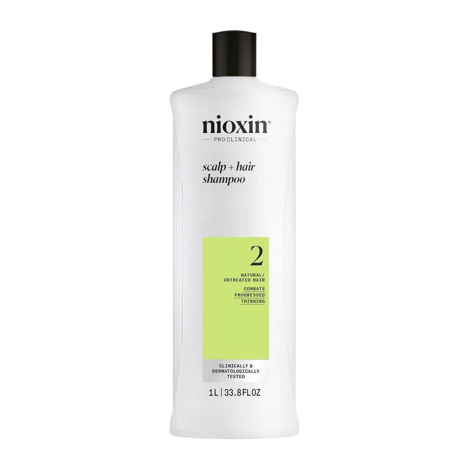 Nioxin System 2 Scalp + Hair Thickening Shampoo for Natural Hair with Progressed Thinning