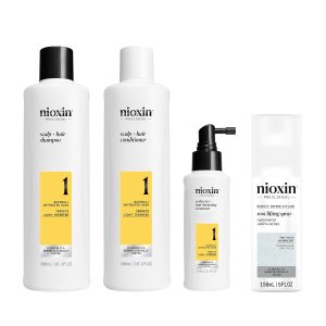 Nioxin Scalp + Hair Thickening System Kits & Root Lifting Styling Spray Bundle