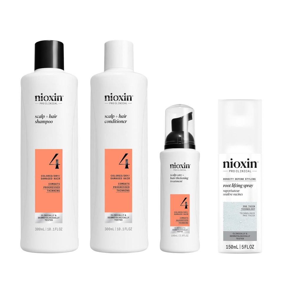 Nioxin Scalp + Hair Thickening System Kits & Root Lifting Styling Spray Bundle