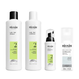 Nioxin Scalp + Hair Thickening System Kits & Root Lifting Styling Spray Bundle