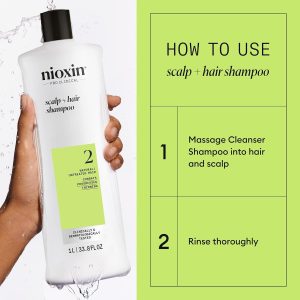 Nioxin System 2 Scalp + Hair Thickening Shampoo for Natural Hair with Progressed Thinning